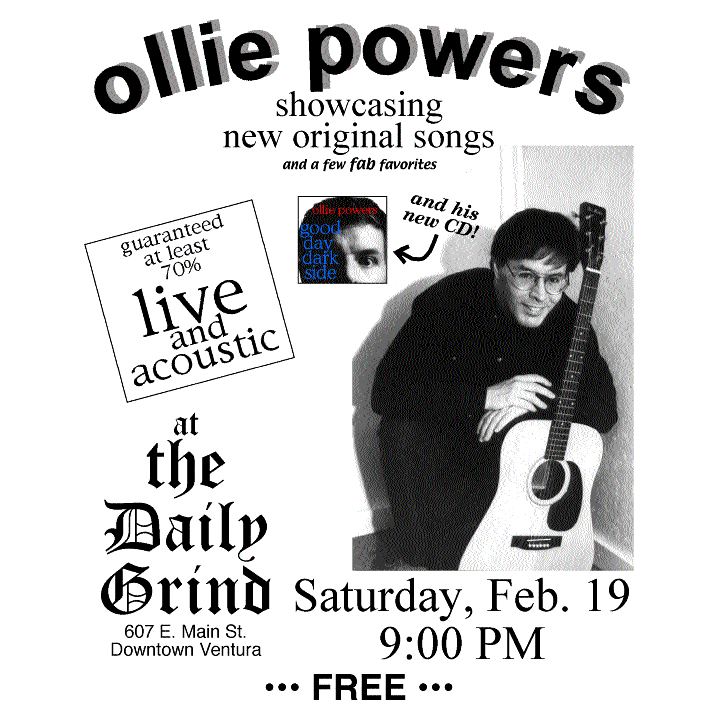 Flyer for concert at Daily Grind