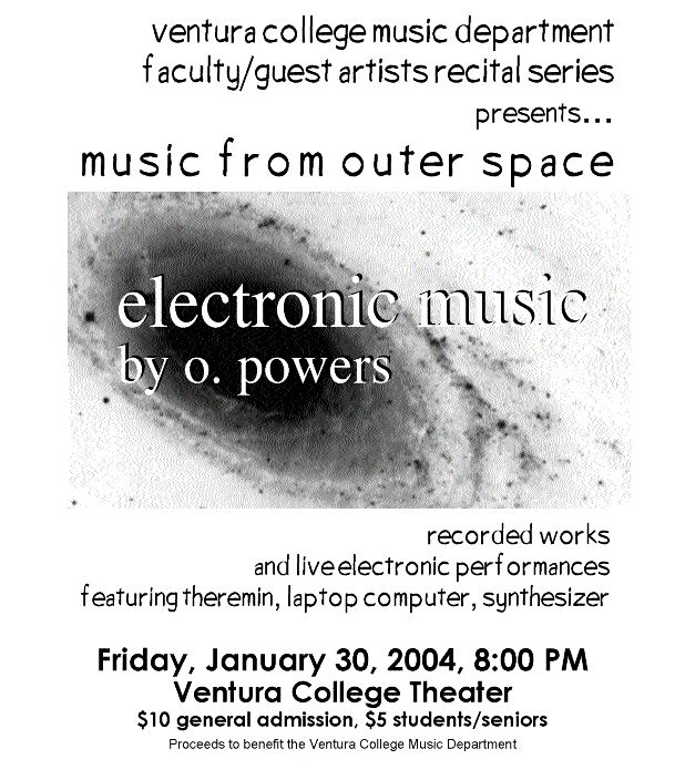 Music from Outer Space flyer